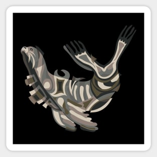 SWIMMING SEALION STYLIZED ART Sticker